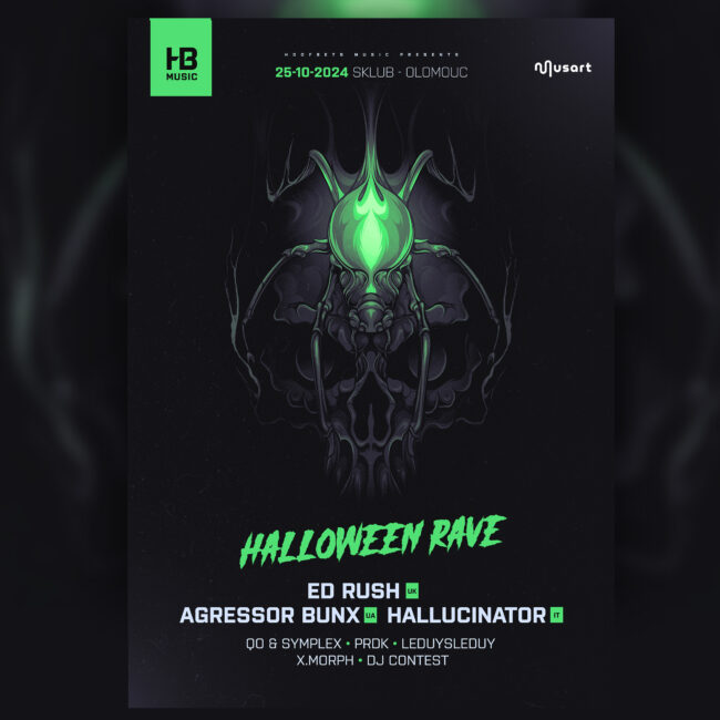 Hoofbeats Music Halloween Poster